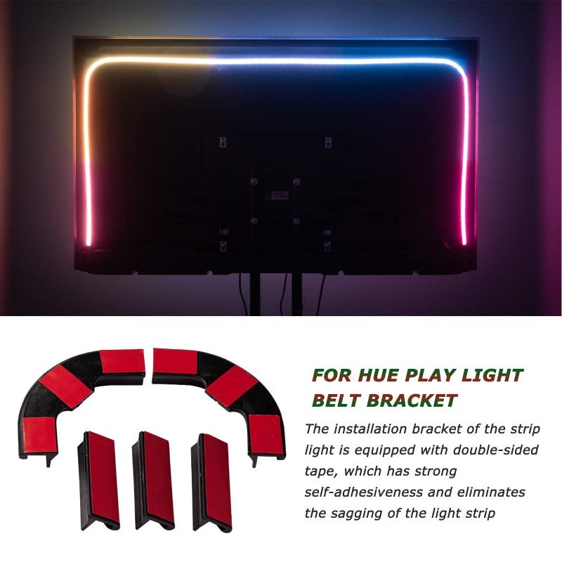 GWNOWZZET Hue Play Gradient Light Strip Mounting Bracket 5 Pieces with Double Back Tape - Image 3